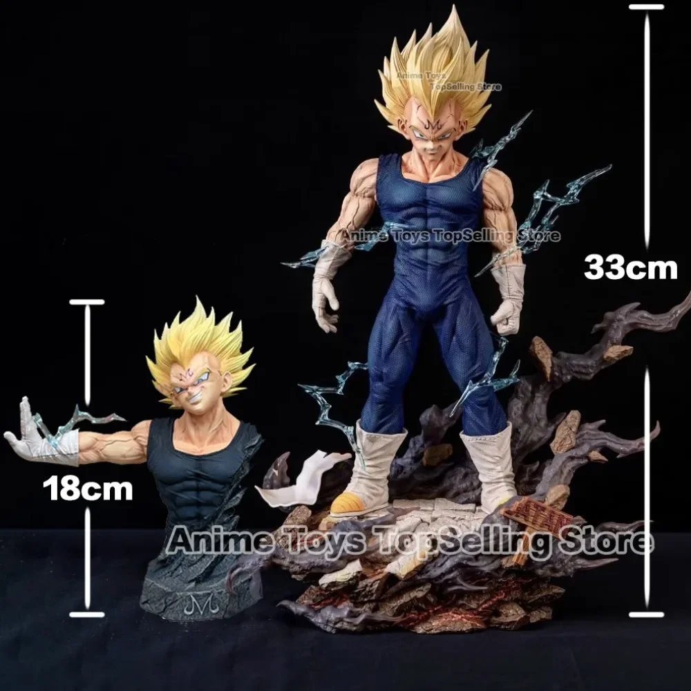 33cm Anime Dragon Ball Z Figure Majin Vegeta Figurine Replaceable hands and head PVC Action Figures Collection Model Toys Gifts