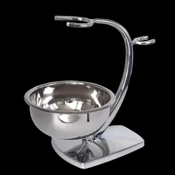 Deluxe Men's Shaving Set: Premium Brush, Razor Stand, and Soap Bowl - Ideal Gift (Silver)