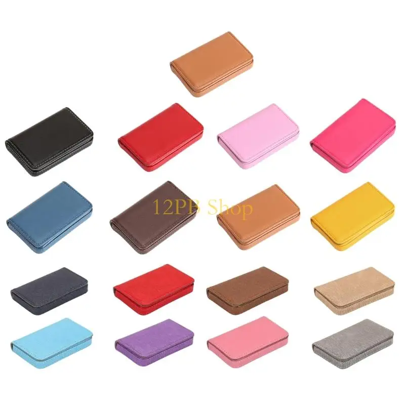 12PB Large Capacity Cards Holder Business Card Case Credit Card Holder PU Leather Cardholder Name Cards