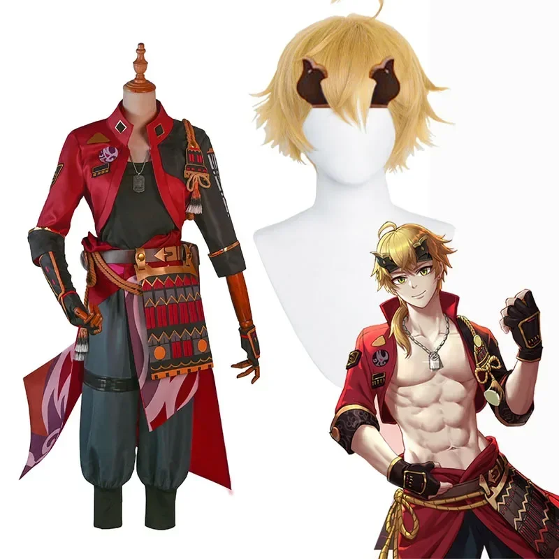 Gioco Genshin Impact Thoma Costumi Cosplay Figura Anime Costumi Di Halloween Vestito Parrucca Gioco Di Ruolo Abbigliamento Uniforme Da Festa