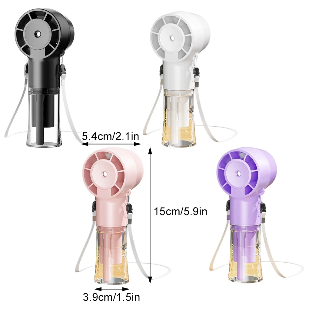 2025 New Humidifier Fan Mini Handheld Mist Fan Portable USB Rechargeable Handheld Fan Water Spray Hand Fan Outdoor Small Fan