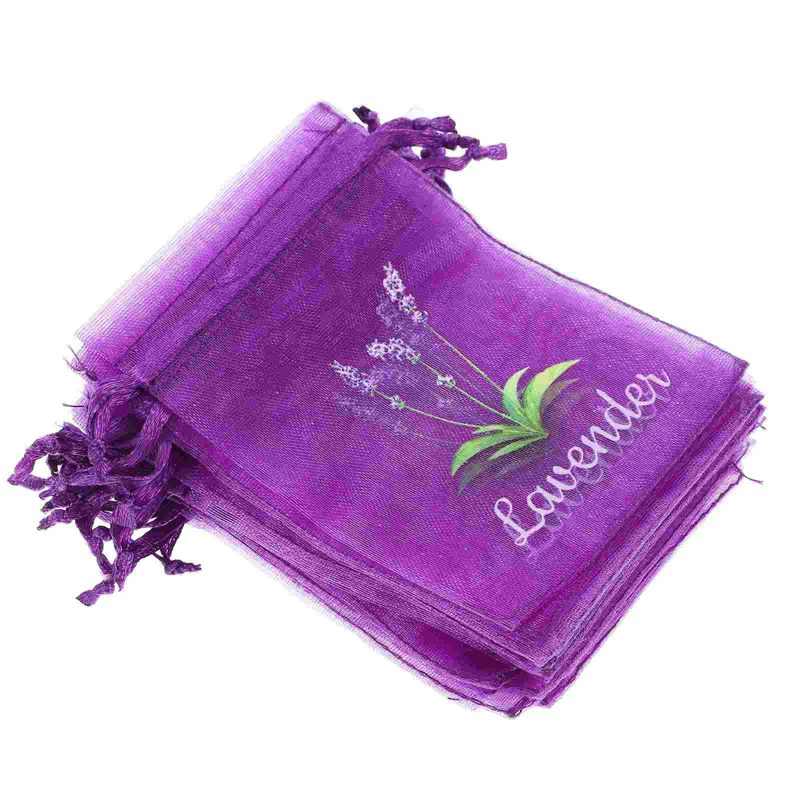 20pcs Lavender Sachets Bags Empty Drawstring Herbs Storage Pouches Lavender Bag Gauze Mesh Breathable Closet Household