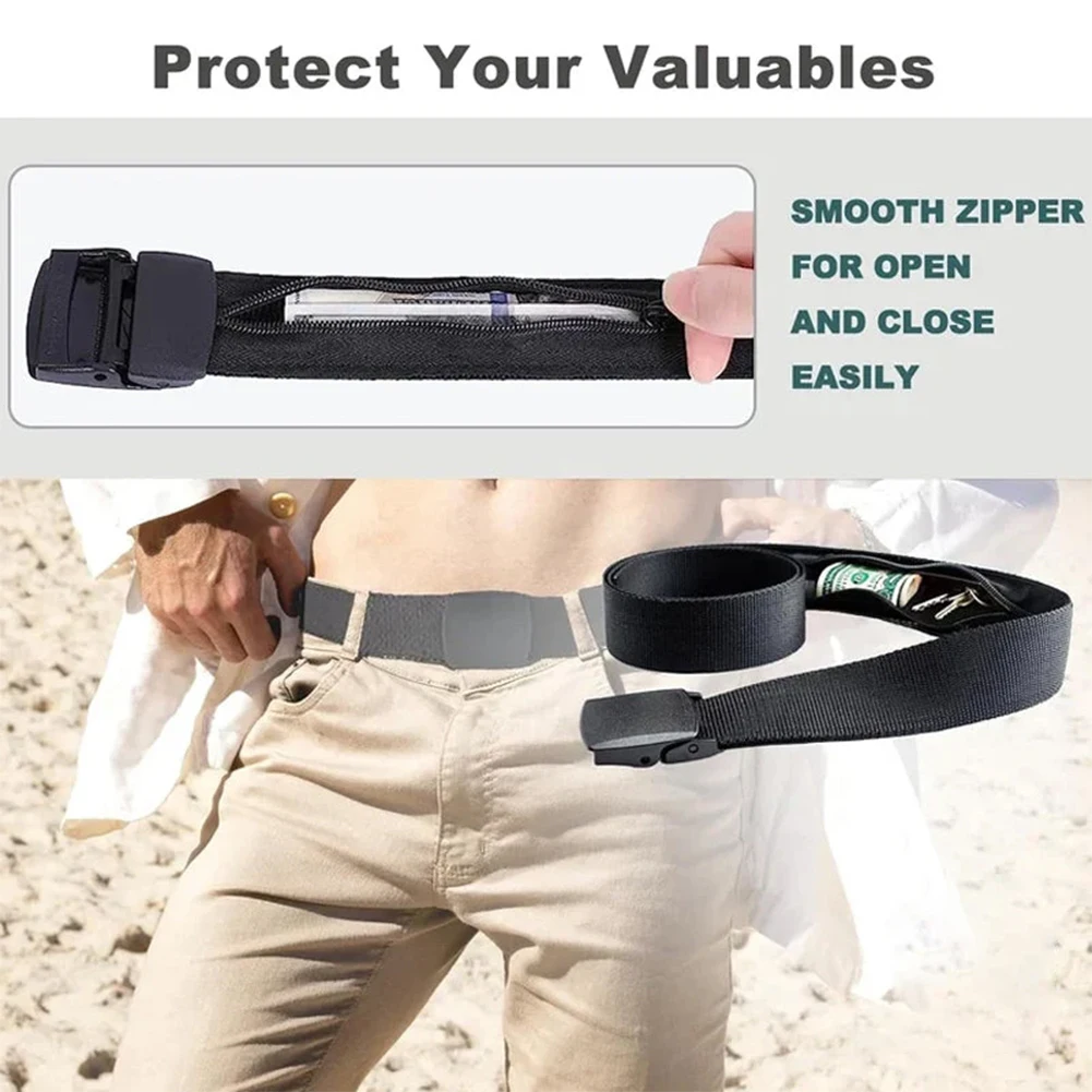Travel Security Money Belt Cash Anti-Theft Waistband Zipper