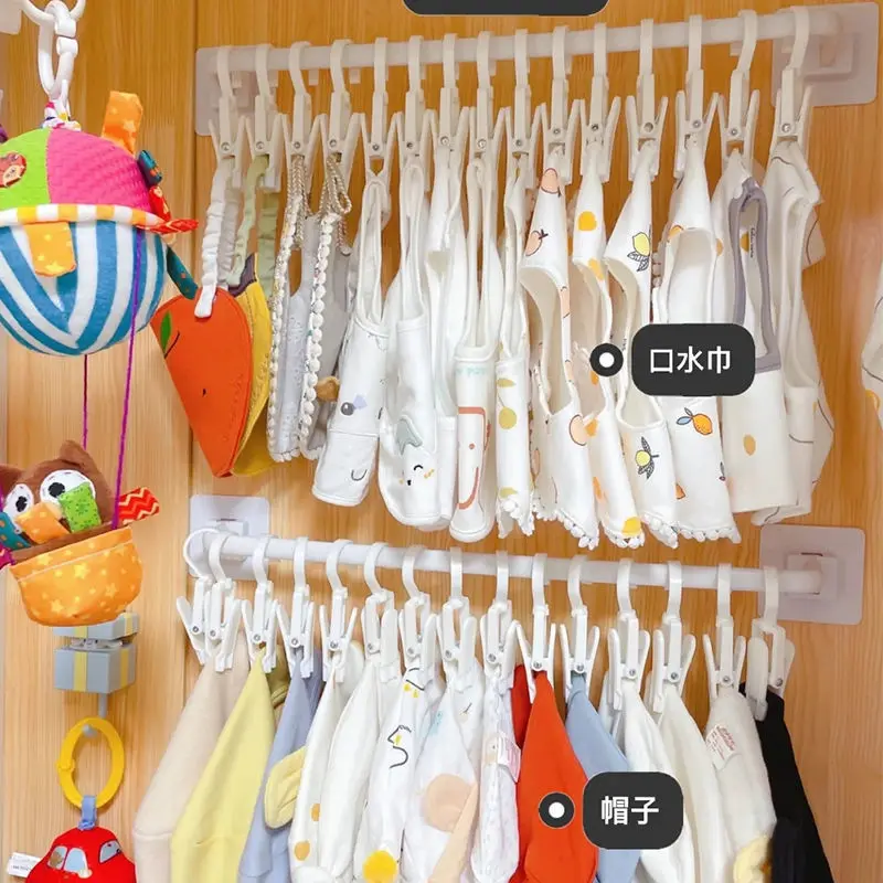 

Home hanging hat storage rack hook free installation wardrobe telescopic strut clip put hat rack bedroom organize accessories