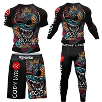 New Rashguard For Men Jiu Jitsu MMA T-shirt+Pant Set Brazilian Grappling Bjj Gi Boxing Rash Guard MMA Shorts Boxeo Fight Jerseys 1