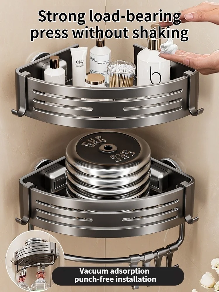 No-Drill Suction Cup storage rack Perforation-free bathroom washstand mounted wall storage rack Kitchen