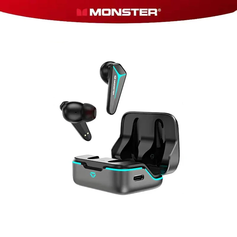 

Original Monster mission V1 TWS Headset In ear Low-latency Lighting Bluetooth Earphone Game music dual mode ENC MIC Earbuds