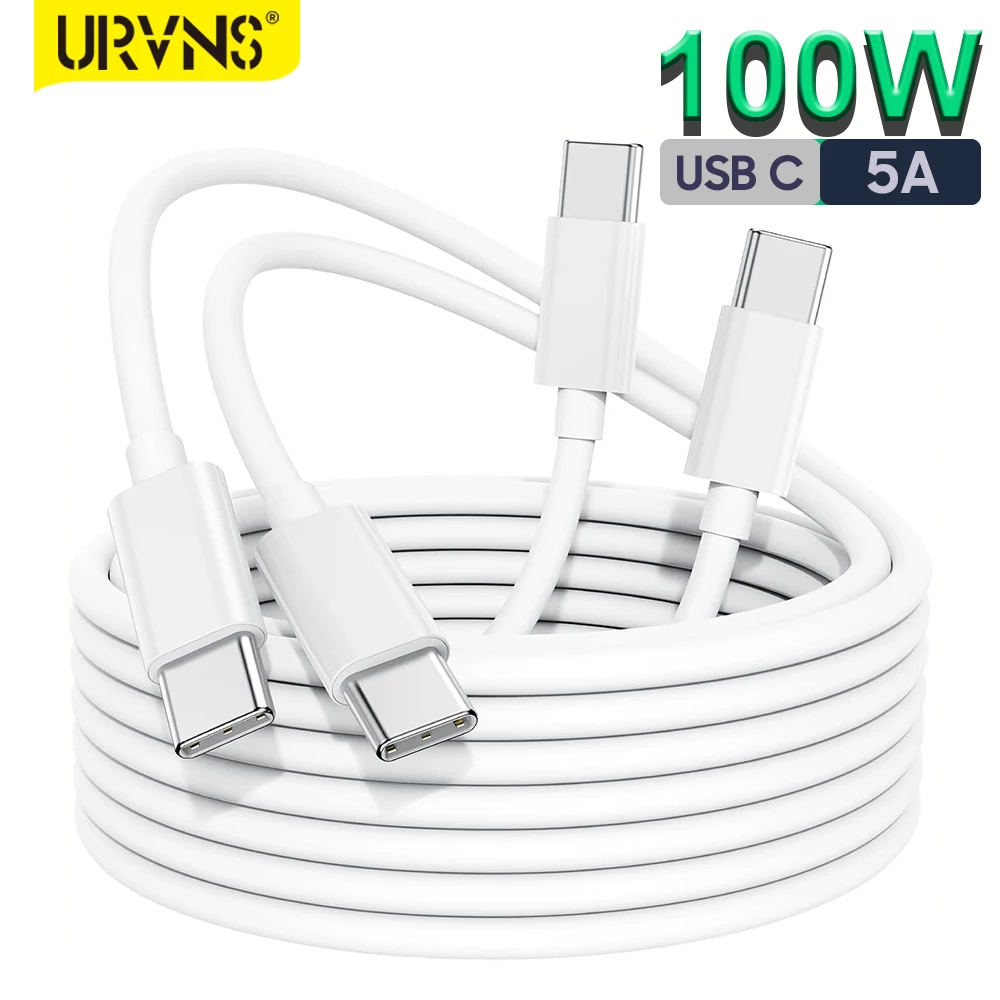 Кабель URVNS с разъемом USB Type-C и поддержкой быстрой зарядки, 100 Вт, 5 А