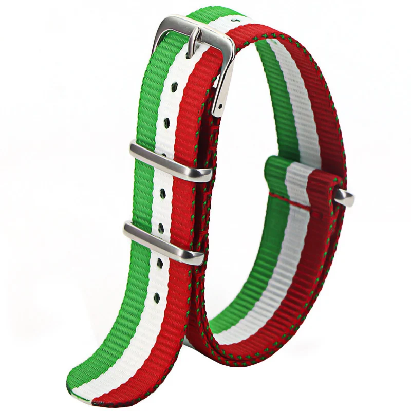Nylon Army Sports Watch Strap – Black Adjustable Belt with Buckle