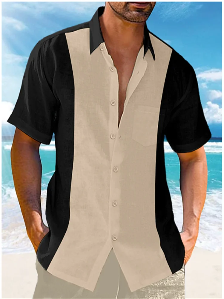 Men's Summer Casual Short Sleeve Shirt Beach