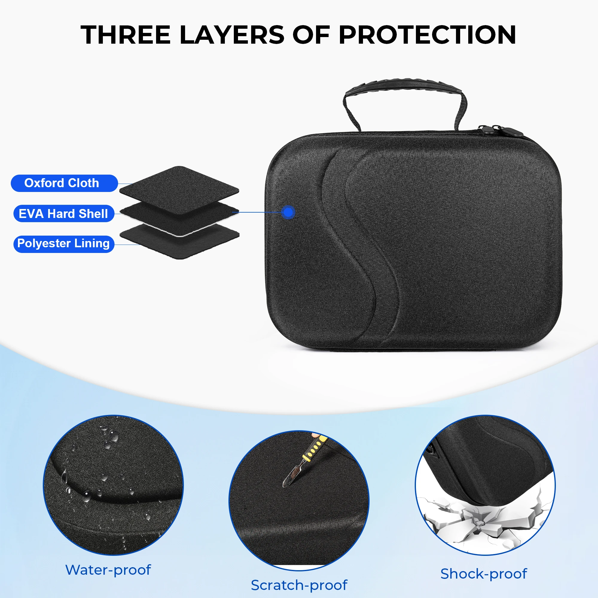 Enhanced Storage Case for VR Controllers and Headset – Durable Hard Shell Travel Bag