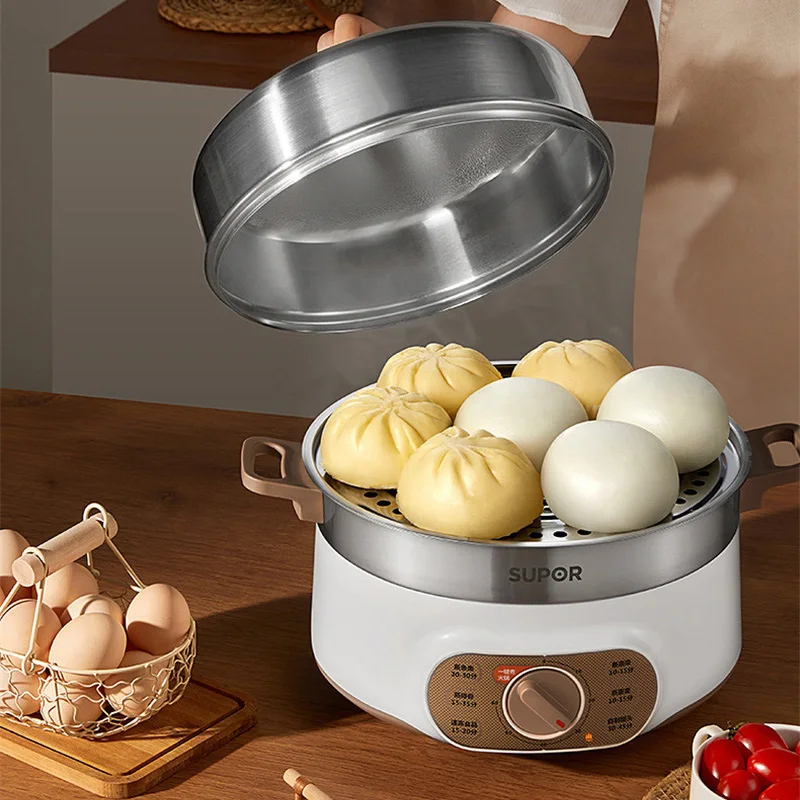Household Multifunctional Electric Steamer Cooker Three-layer Large Capacity Stainless Steel Food Steamer Machine Pot