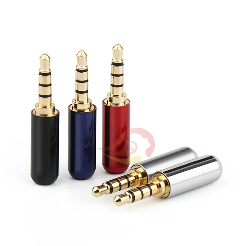 오디오 잭 3.5mm 4극 이어폰 커넥터 3.5mm 헤드폰 플러그 마이크 커넥터 납땜 스피커 와이어 멀티 컬러