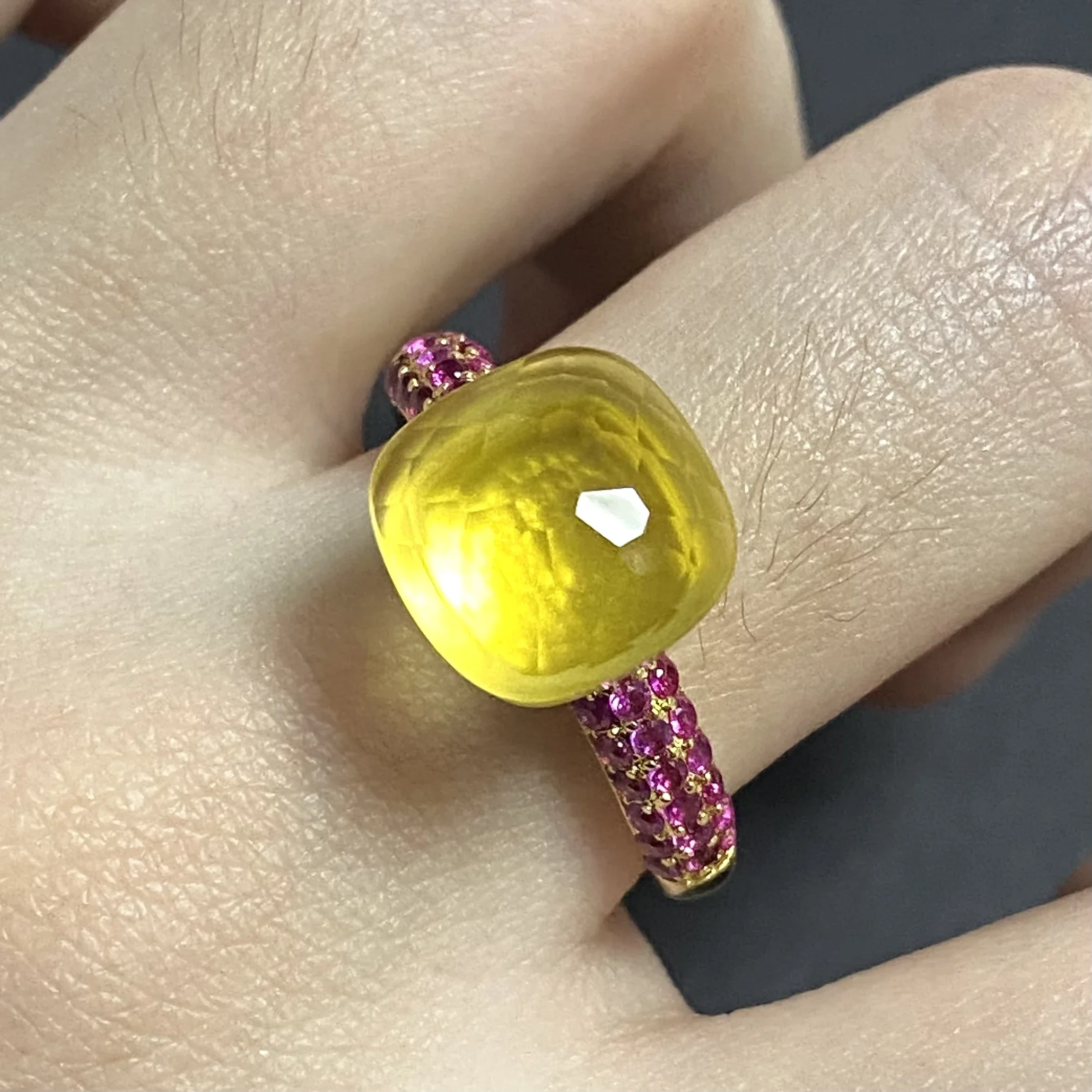 11.6x7mm Nudo Ring Square Candy Crystal Ring With Purple Zircon Crystal Ring For Women Jewelry Gift Birthday 6