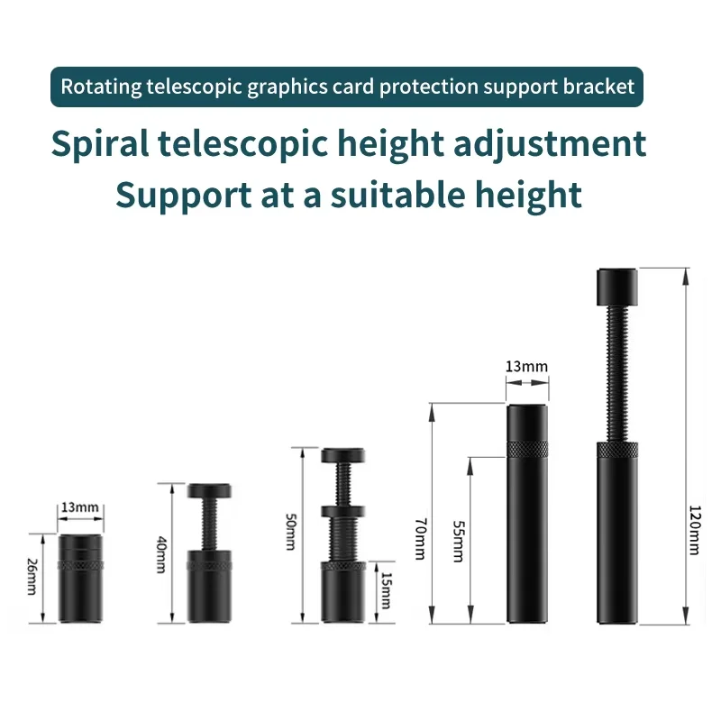 Graphics Card Bracket GPU Holder Video Card Support Stand Aluminum Vertical Telescopic Rotating GPU Stand Anti Sag Stand