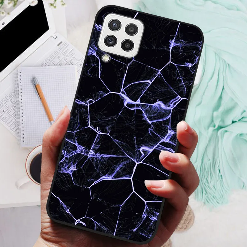 Black Silicone Soft Case with Lion and Wolf Design - Protective Shell for Samsung Galaxy A22/A22s 5G