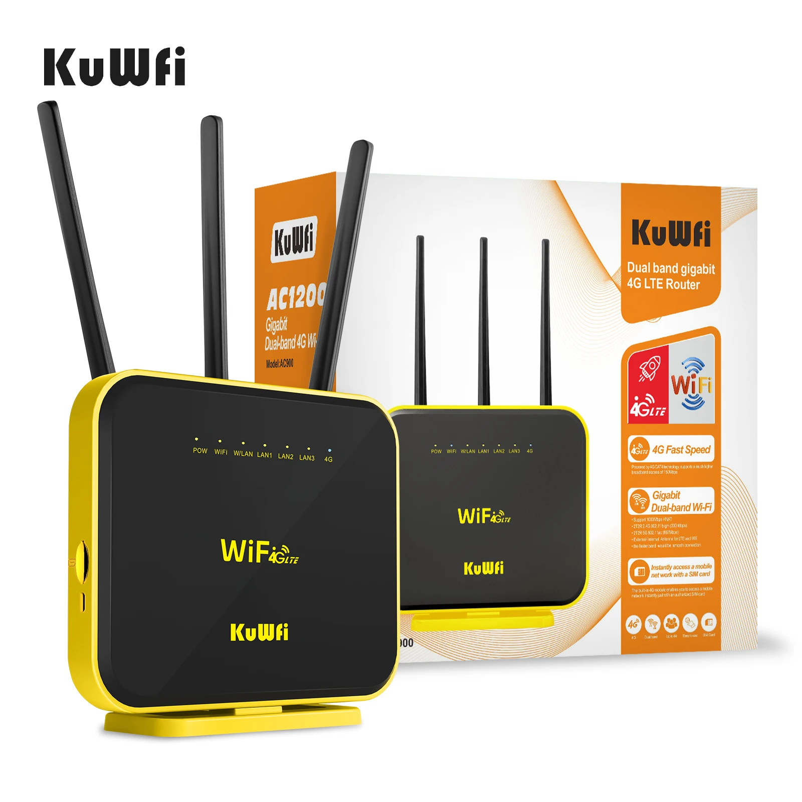 デュアルバンドwifiルーター,1200mbps,cat4,4g,lte,2.4g,5g