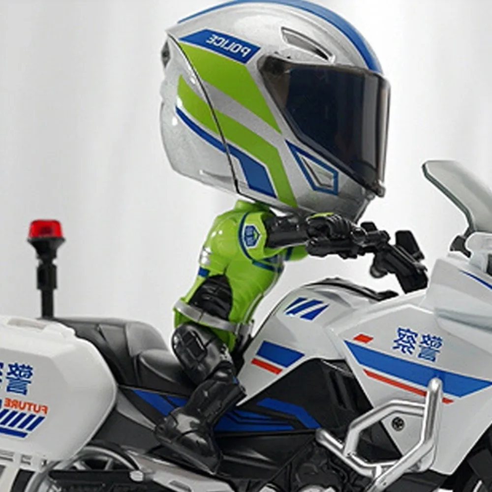 Transforming Helmet Simulated Motorcycle Rider Doll Action Figure Movable Limbs Alloy Motorcycle Helmet Toy Cool Joint Mobility