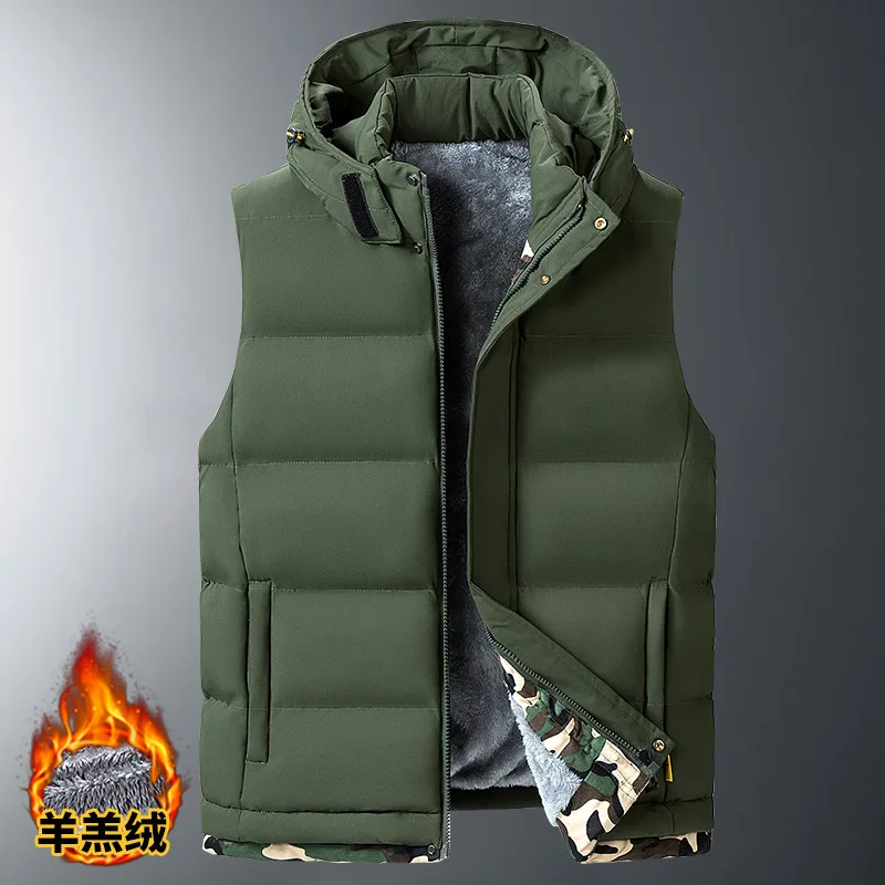 150KG Plus Size Autumn Winter Vest Men Sports Cotton Clothing Plus Fleece Thickened Jackets 8XL 9XL 10XL Vest Men 3