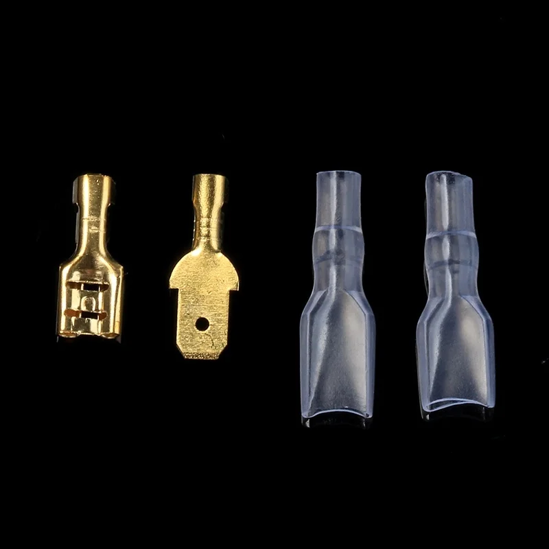 wire connectors 200PCS 2.8/4.8/6.3mm Female/Male Spade Terminals Crimp With Transparent Insulating Sleeves
