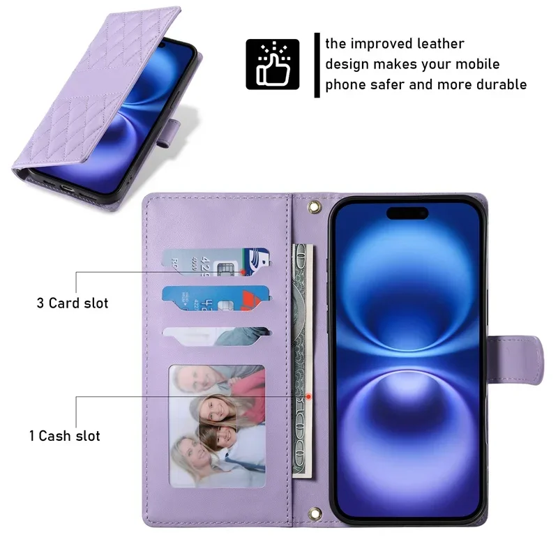 Long Lanyard Wallet Case for Samsung Galaxy A16 A26 A36 A56 A15 A35 A55 A14 A34 A54 A13 A33 A53 A06 A05S Flip Leather Card Cover 3