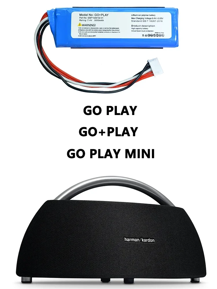 Vhbw Passend Für Harman / Kardon Go Play, Go Play Mini, Go Play Akku Li Polymer 3000 Mah 7 4 V S0b160ez