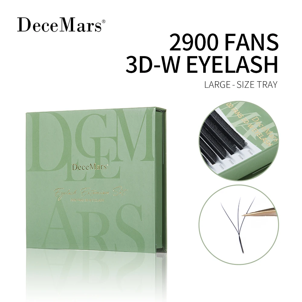 DeceMars Large Amount 3D W Eyelash Extension Large-size Tray 2900 Fans