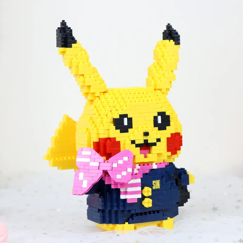 

Cute Pikachu Micro Block Toy Pokemon Diamond Blocks Japanese Anime Figures Model Mini Building Bricks for Block Toys Gifts