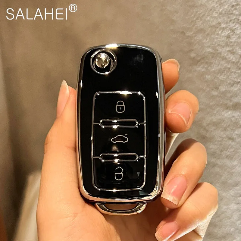 Key Case Cover TPU Car Remote For Volkswagen VW Polo Golf Passat Tiguan Beetle Caddy T5 Up Eos Skoda Octavia Seat Leon Altea