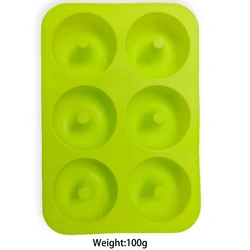 Silicone Non-Stick Donut and Bagel Baking Mold (Green)