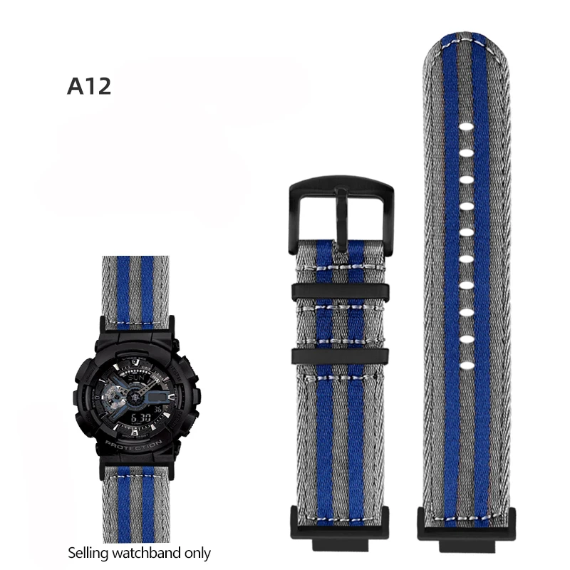 thumbnail image 1 of Correa de reloj de lona de nailon para GSHOCK Casio DW5600 DW-5600 GA110 GA100 GA120 GM2100 GA2100 GA2110 Correa deportiva modificada, 1 of 5