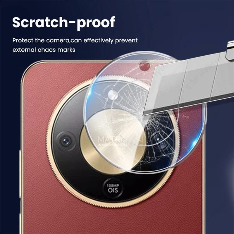 아너 매직8 라이트 8Lite 라이트 5G용 3D 곡면 카메라 보호 케이스, 투명 크리스탈 강화유리 렌즈 커버 (호나/호너 X9d 호환)