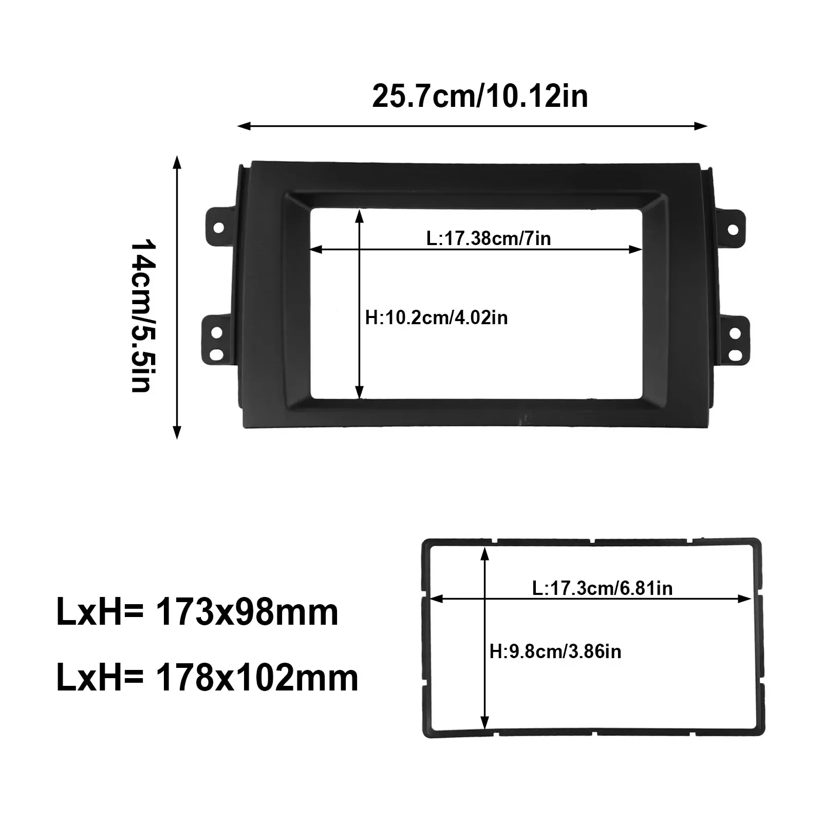 Radio paneel kit 1-din/ 2-din bevesitigingskitVoorpaneel Frame Geschikt voor SuzukiSX4 2007-201 /FiatSedici 2006-2014