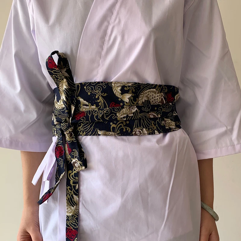Japanischen Stil Gürtel Chinesische Sushi Restaurant Kellner Chef Taille Gürtel Retro Kimono Korsett Taille Obi Kleid Schärpe Riemen Hanfu Gürtel – Detail 8
