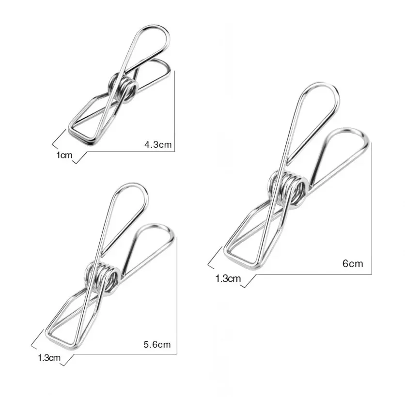 다목적 방풍 옷핀 스테인레스 스틸, 해양 등급 내구성 페그, 금속 걸이식 클립, 옷 수건 양말, 10 개
