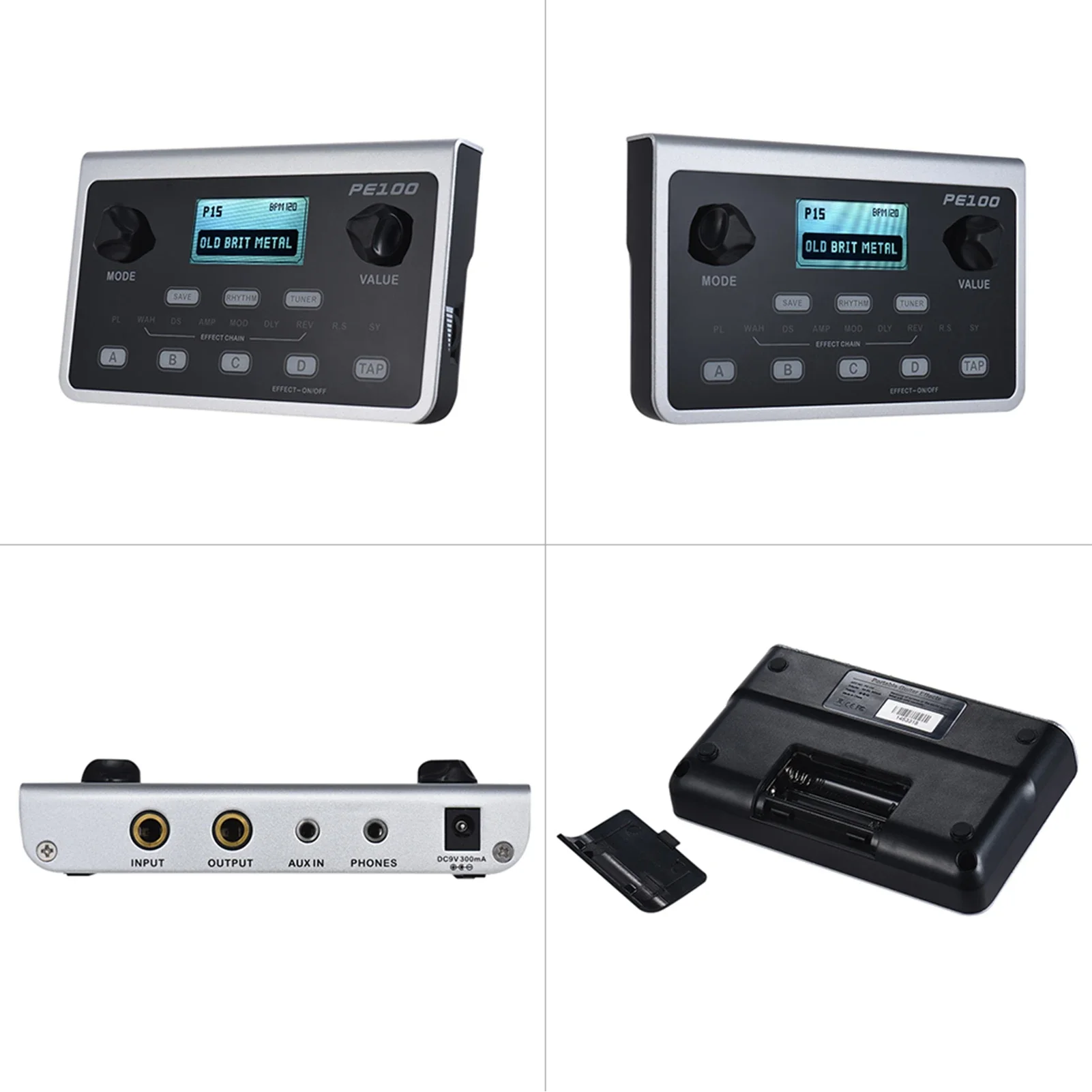 Guitar Effect Pedal MOOER PE100 Portable Multi-effects Processor 39 Effects 40 Drum Patterns 10 Metronomes Tap Tempo guitar tool guitar loop pedal