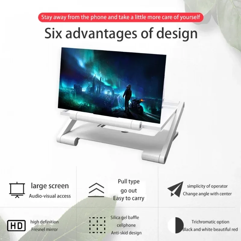 10 inch 3D Screen Amplifier Mobile Phone Screen Video Magnifier HD Expander Projector Smart phone Display Magnifying Bracket phone screen amplifier