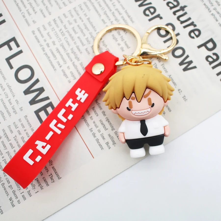 Anime-Inspired Chainsaw Man 3D Doll Keychain - Cartoon Character Car Accessory & Birthday Gift