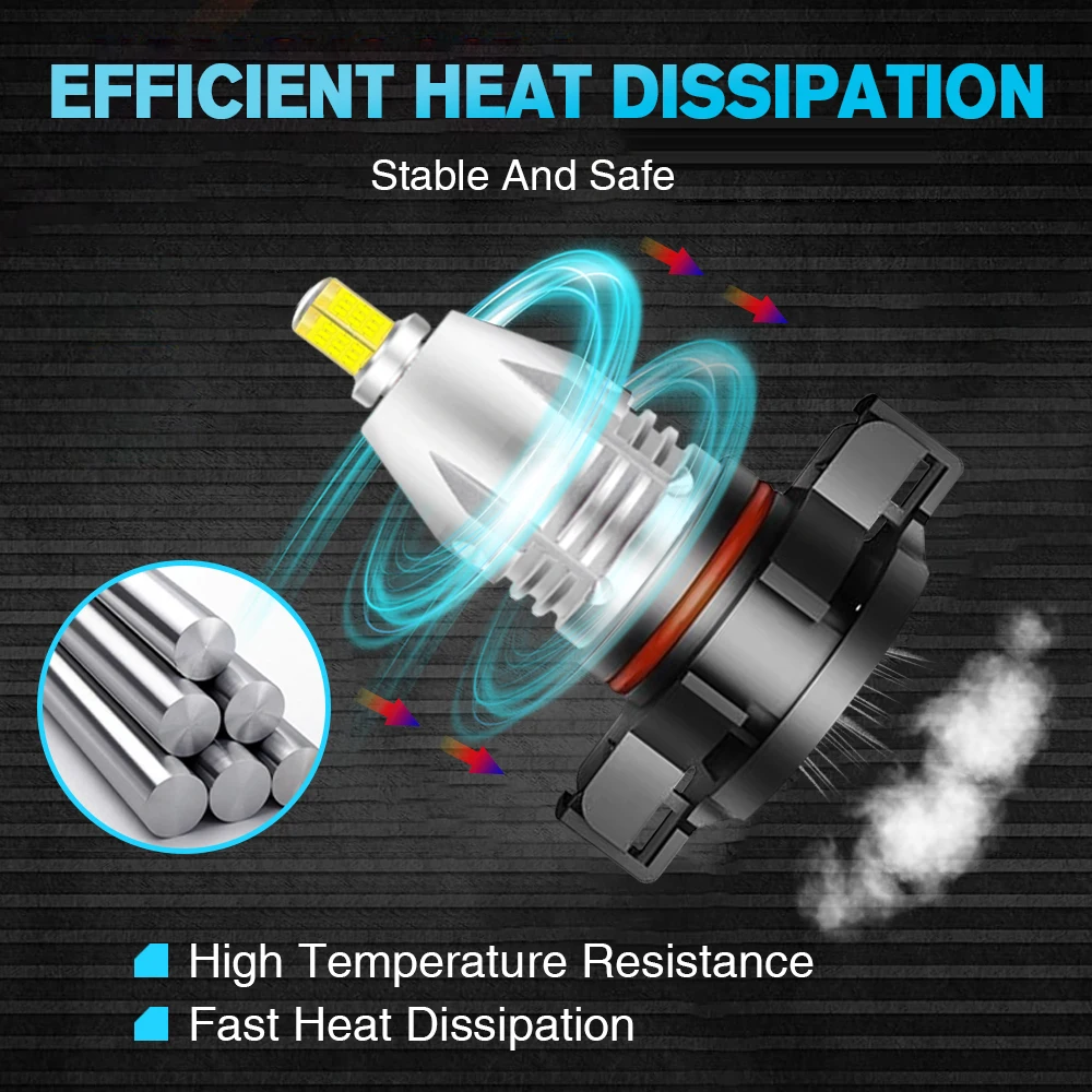2504 PSX24W LED Fog Light Bulbs HB4 LED 12276 6000K Xenon White 360-degree Illumination Non-polarity DRL 5202 led H11 Fog Lights