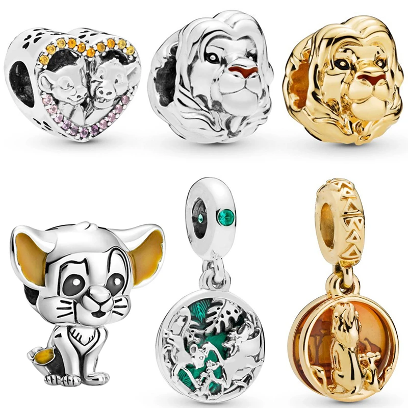 Disney Colgante del Rey León mujer y hombre, Pulsera con abalorios Simba de dibujos animados, para hacer joyas, regalo para niños| | - AliExpress