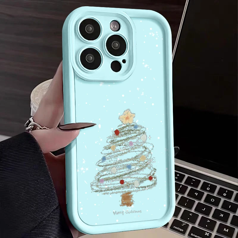 thumbnail image 1 of Funda de TPU suave con estampado de árbol de Navidad para iPhone 15 16 Pro Max 14 Plus 13 12 11 Pro Max 7 8 XR X XS SE cubierta de teléfono a prueba de golpes, 1 of 5