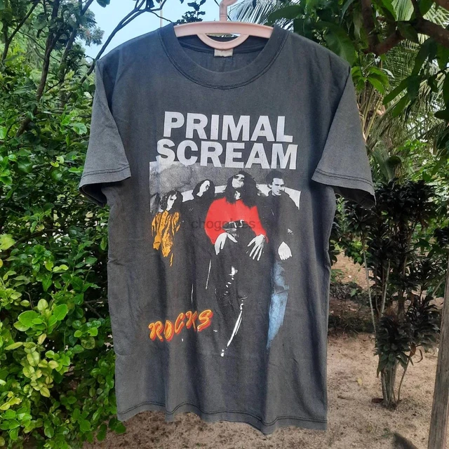 Vintage 90's British Band PRIMAL SCREAM Rocks T-Shirt Made In England Size  L Fit M