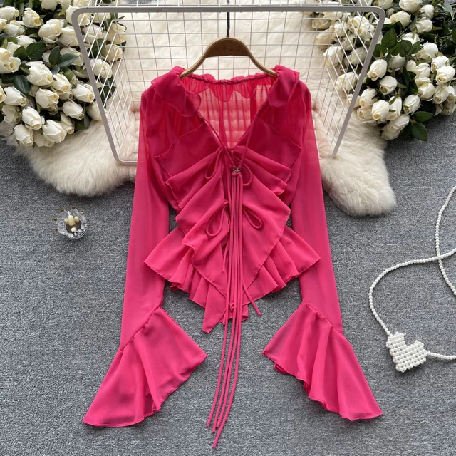 halogen ruffle neck blouse