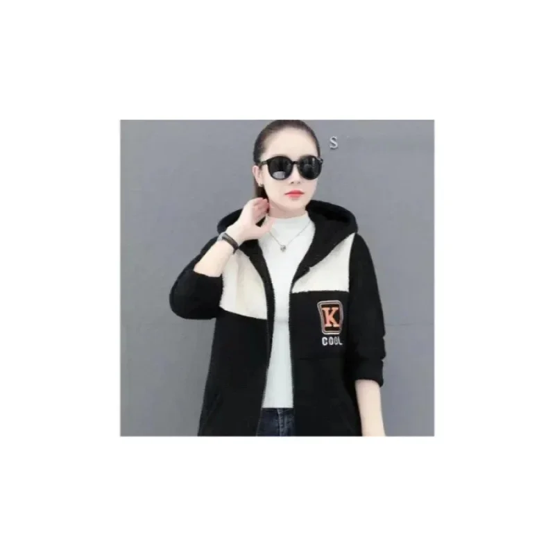 سترة نسائية من الفرو الصناعي المطرز بمقاس كبير للخ...