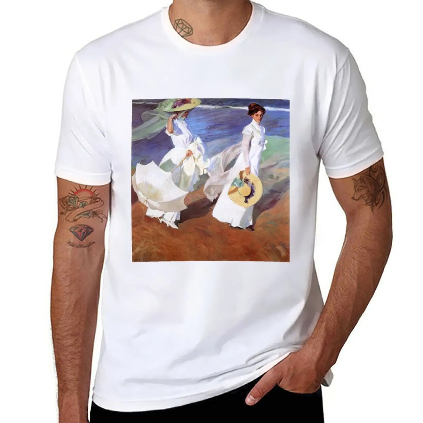 

New Joaquin Sorolla Women Walking on the Beach Impressionist Painting T-Shirt aesthetic clothes anime cute clothes men clothes