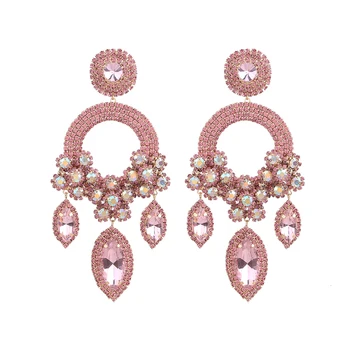 2022 New Rhinestone Earrings For Women High Quality Fashion Big Earrings Women Jewelry Accessories Ladies New Year Gifts 1
