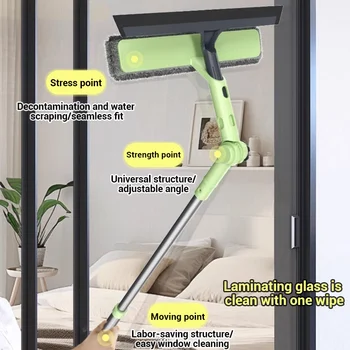 1Pcs Extendable Double-Sided Window Squeegees High Window Cleaning Scraper All-Purpose Cleaning Tools For Glass Walls And Floors 2