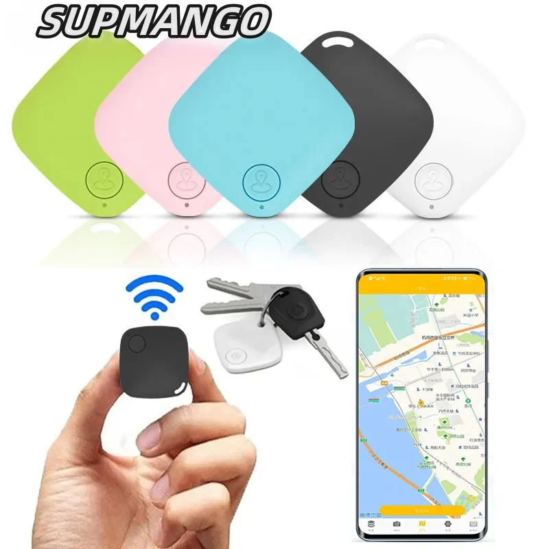 Mini Bluetooth 5.0 Tracker AntiLost Device Round Pet Kids Bag Wallet Tracking Smart Finder Locator Anti Lost Tracker Anti Lose Tracker Item Locator Anti Lost Locator