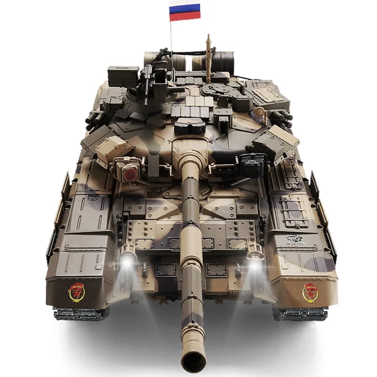 Henglong 3938 T-90 Metal Russian Main Battle Tank RC Model Can Launch Simulation Model Crawler Electric Remote Control Toy Car 5