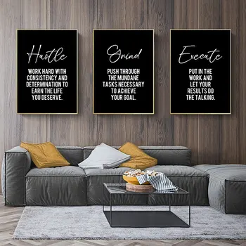 Hustle Grind Execute Wall Art 1